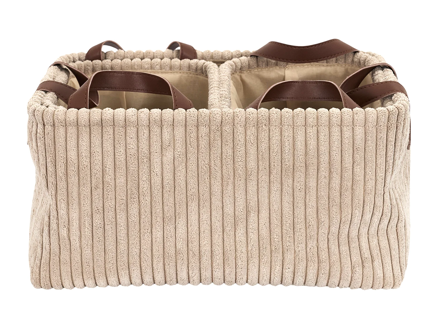 Panier Rangement Taupe Cotele X3 H20cm Gris, Marron