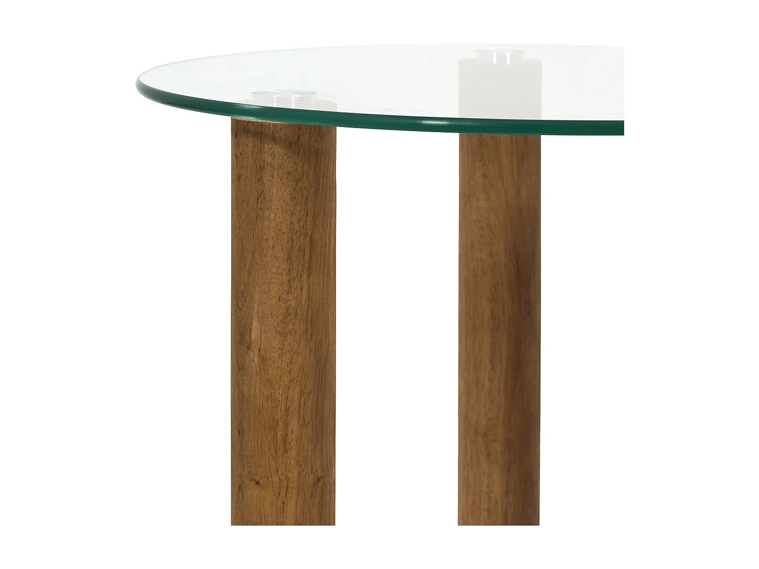 Table Gigogne  Verre Trempe Rond Clara X2 Marron