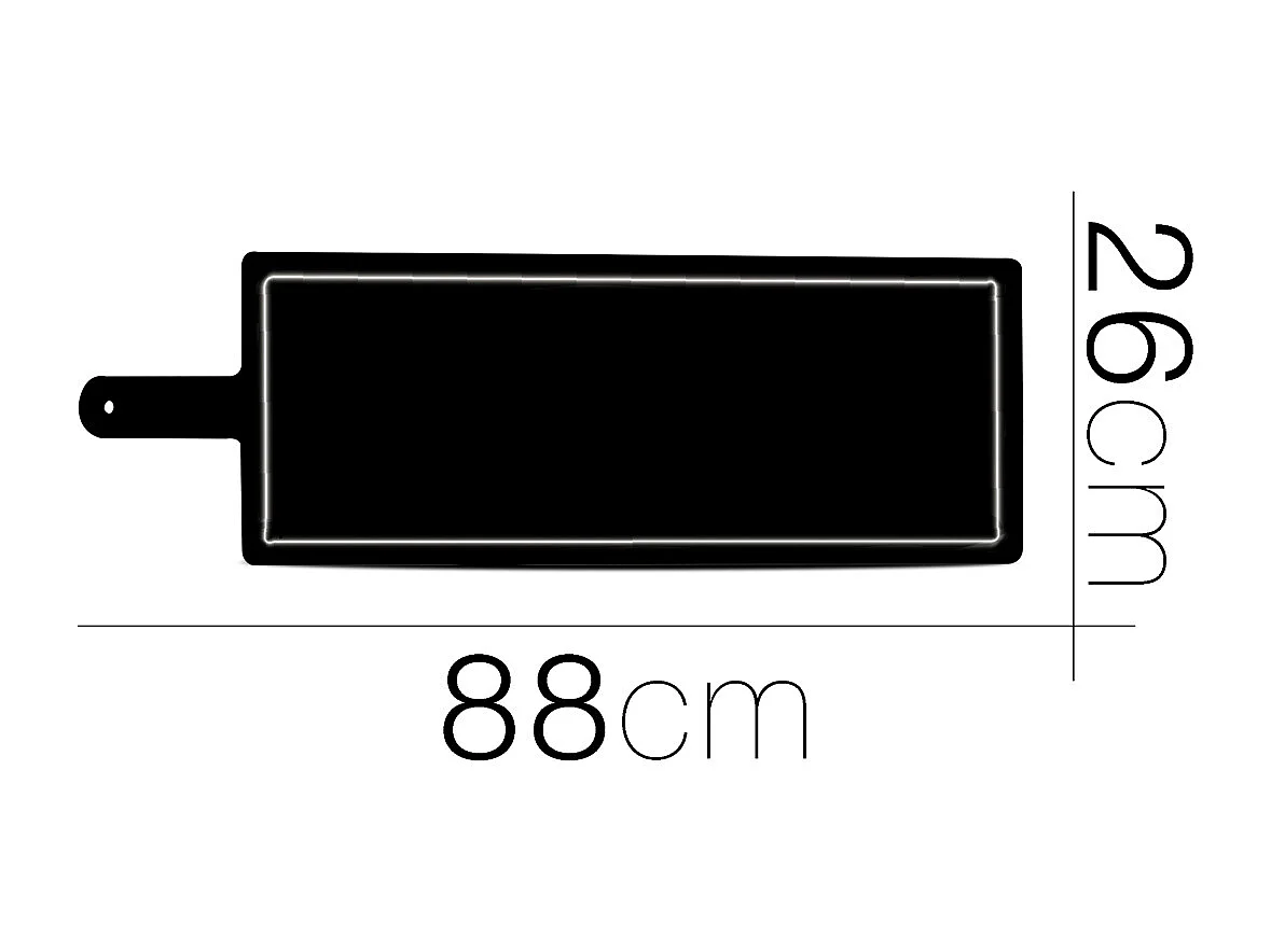 Plateau de service pour repas, tablette avec poignée rectangulaire en bambou - Longueur 88 x profondeur 26 x Hauteur 4 cm