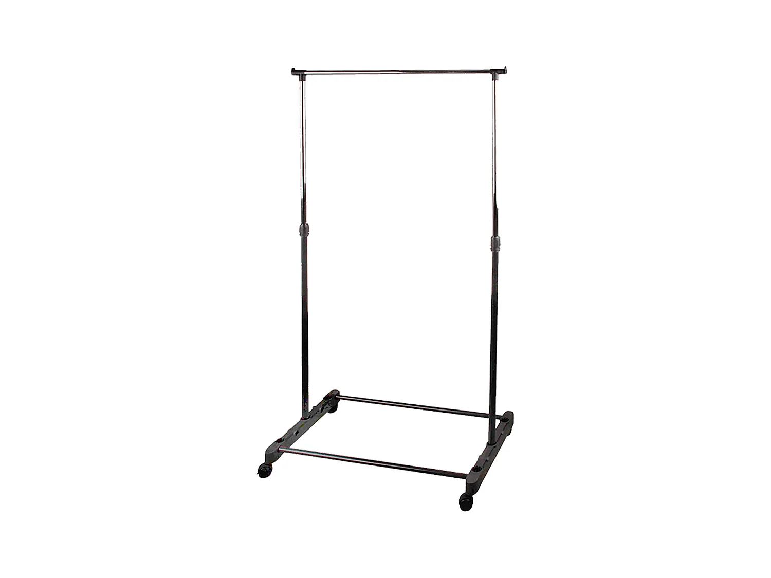 Portant à vêtements Inoxydable Extensible avec Roulettes et Étagère à Chaussures coloris noir - Longueur 80 x profondeur 43 x Hauteur 90-160 cm