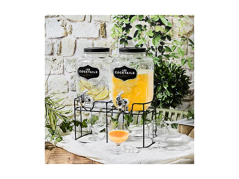 Double Fontaine A Boisson Bistrot 2x4l Transparent