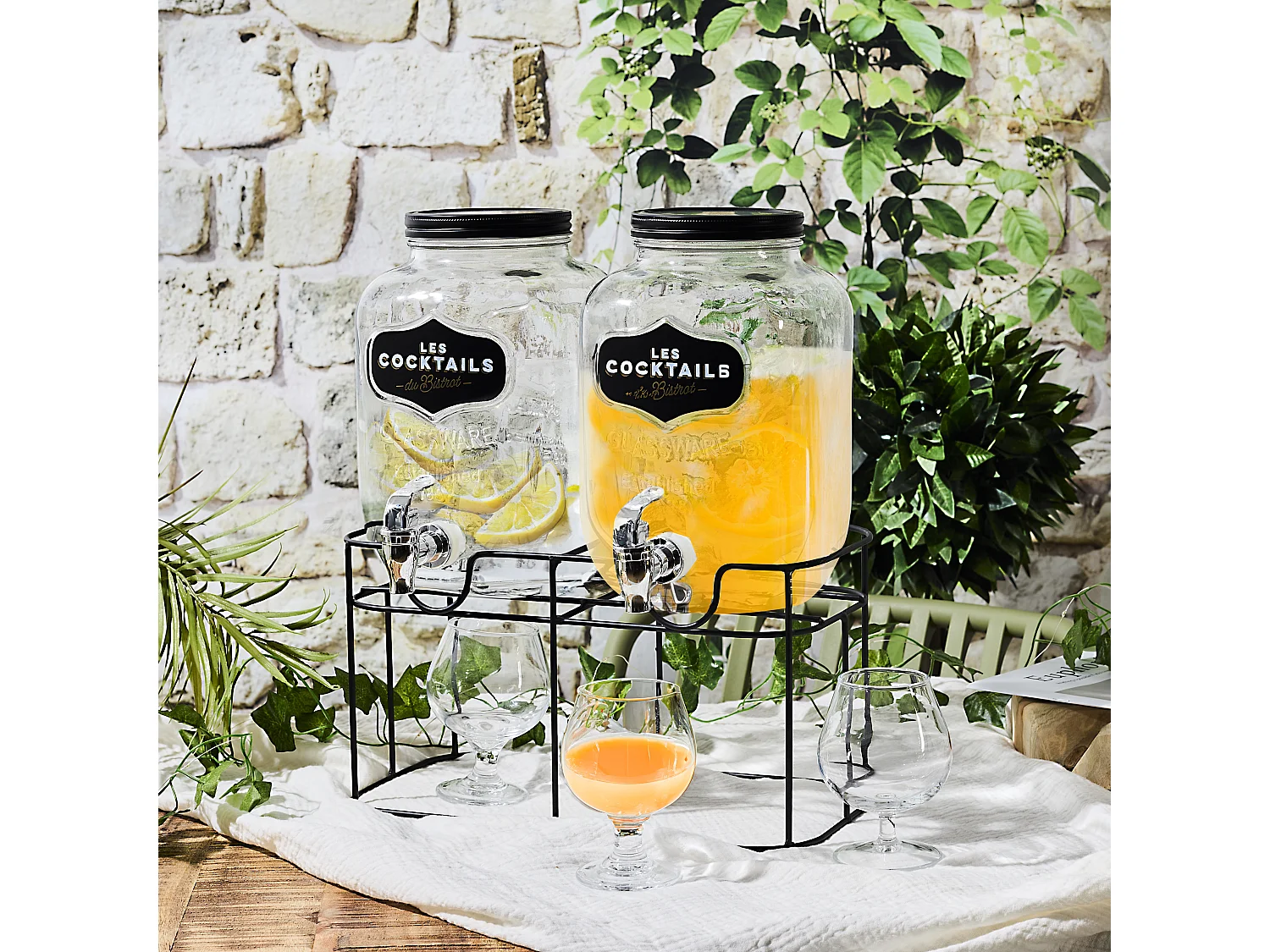 Double Fontaine A Boisson Bistrot 2x4l Transparent