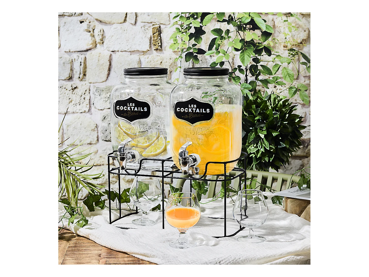 Double Fontaine A Boisson Bistrot 2x4l Transparent