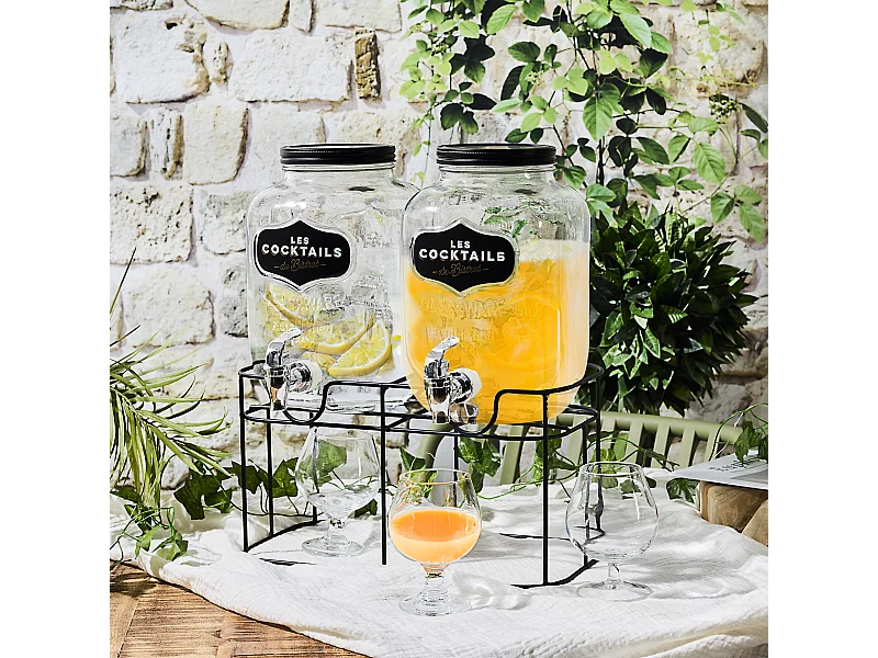 Double Fontaine A Boisson Bistrot 2x4l Transparent