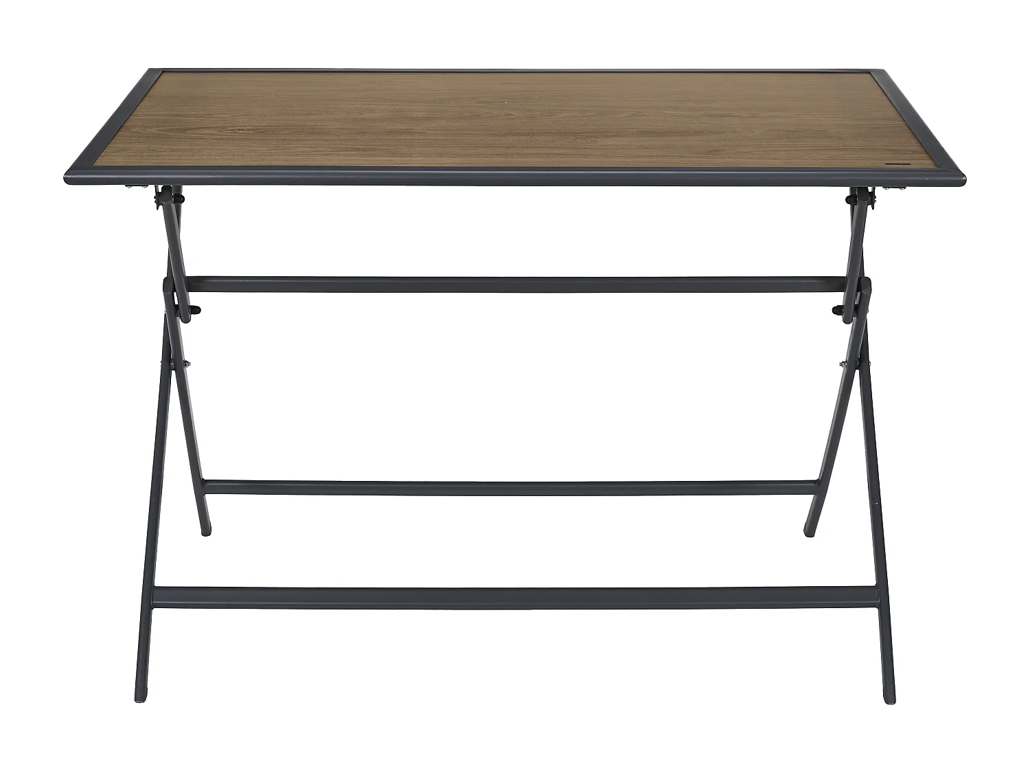 Table Metal Effet Bois Barcelone 110x70 Gris