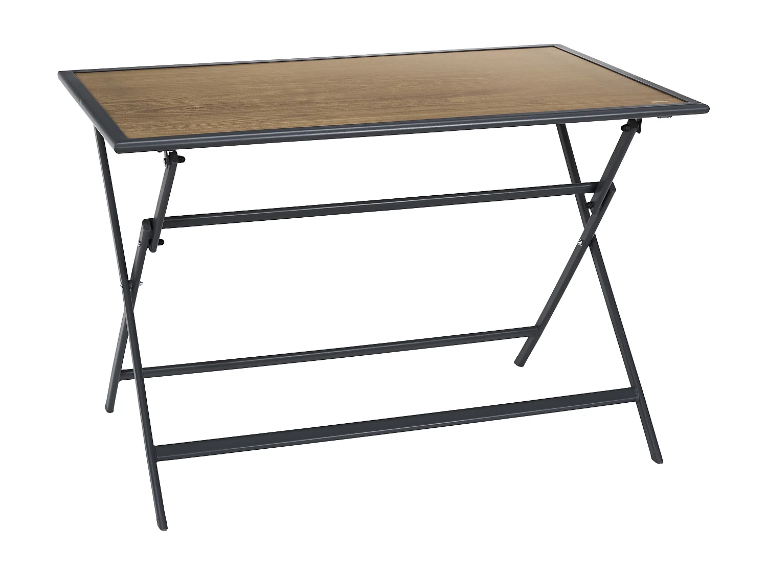 Table Metal Effet Bois Barcelone 110x70 Gris