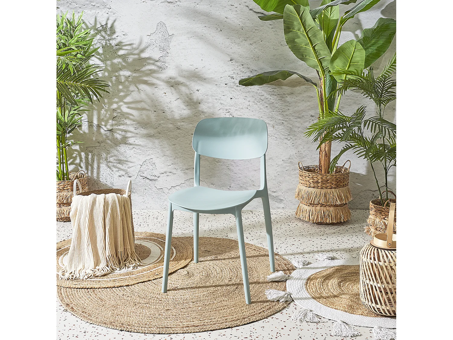 Chaise Empilable Bleu Lumina