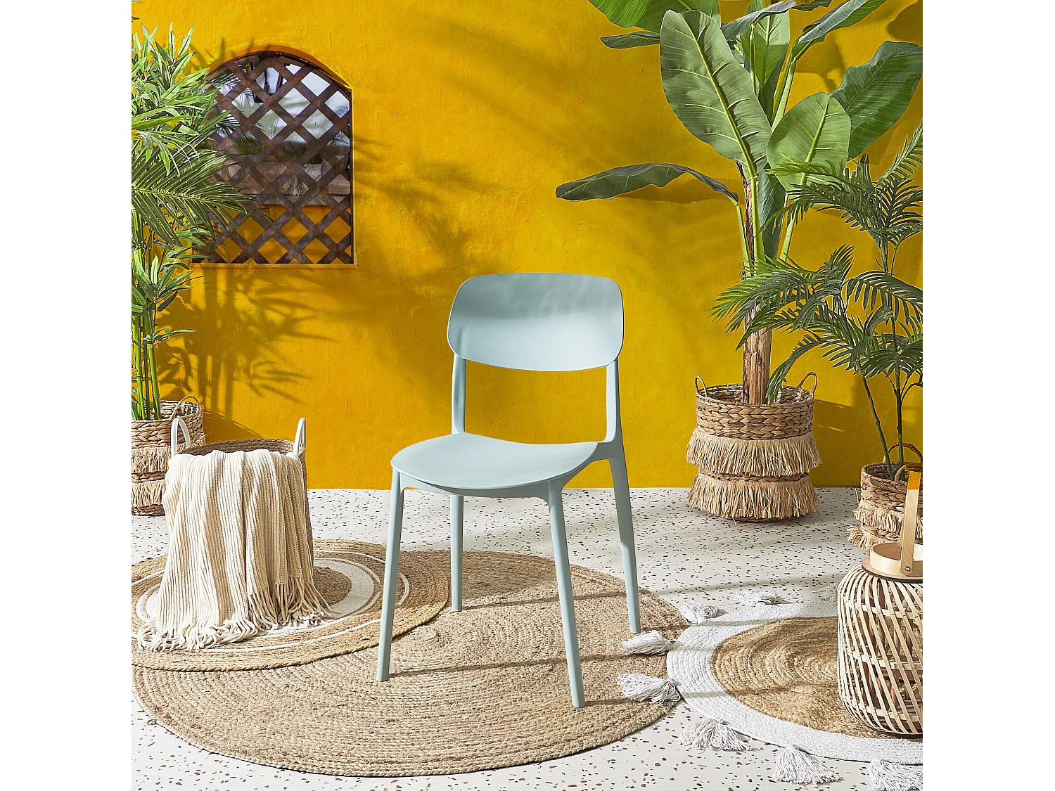 Chaise Empilable Bleu Lumina