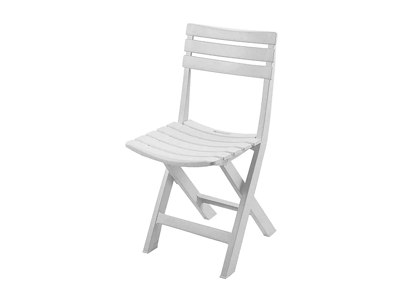 Lot de 4 chaises de jardin pliables en résine, fauteuils d'extérieur pliables pour jardin et terrasse coloris blanche - Longueur 44 x profondeur 41 x Hauteur 78 cm
