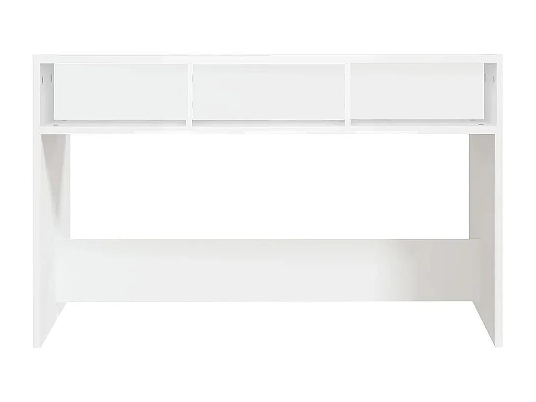 Console d'entrée blanche avec 3 cases ouvertes, meuble d'entrée pour couloir - Longueur 102 x profondeur 33 x Hauteur 75 cm