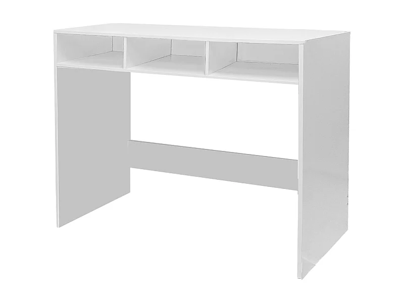 Console d'entrée blanche avec 3 cases ouvertes, meuble d'entrée pour couloir - Longueur 102 x profondeur 33 x Hauteur 75 cm