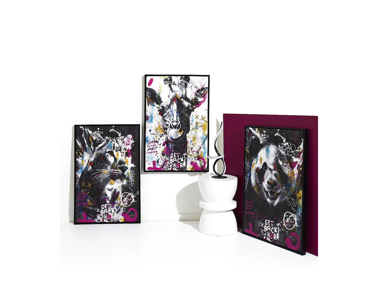 Tableau Guepard Colore 60x90cm Multicolore