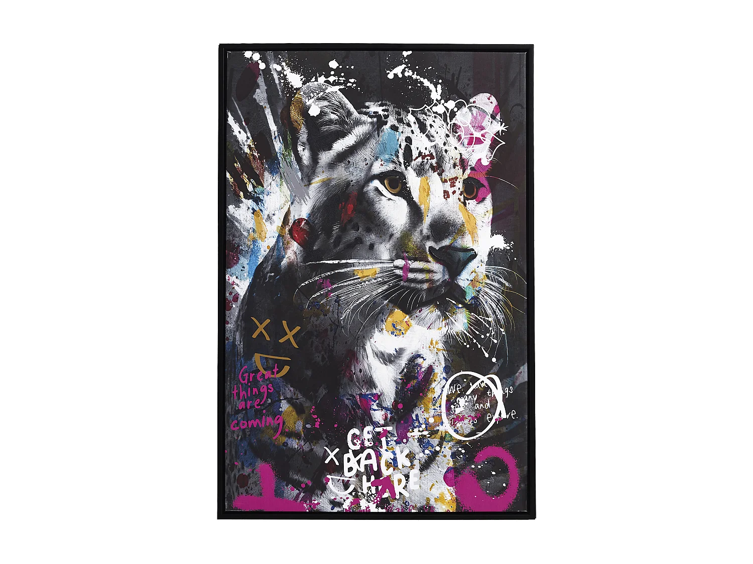 Tableau Guepard Colore 60x90cm Multicolore