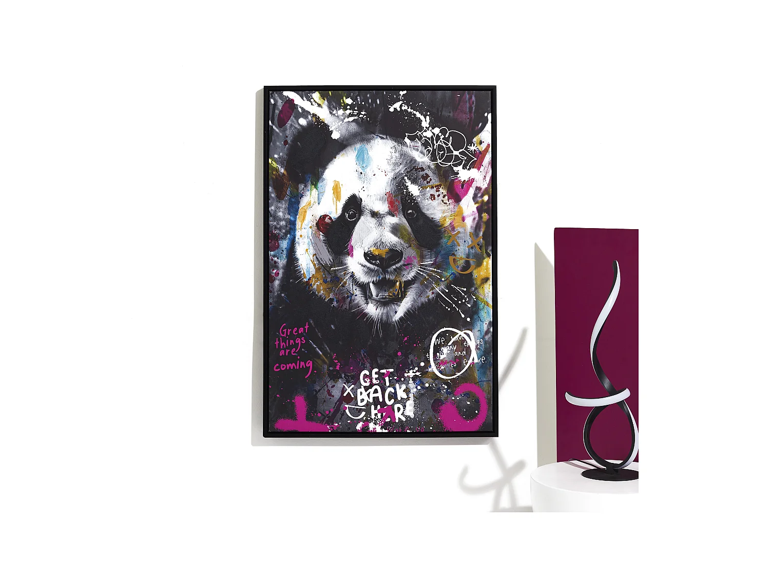 Tableau Panda Colore 60x90cm Multicolore
