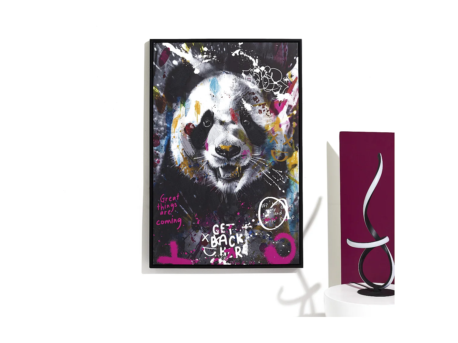 Tableau Panda Colore 60x90cm Multicolore
