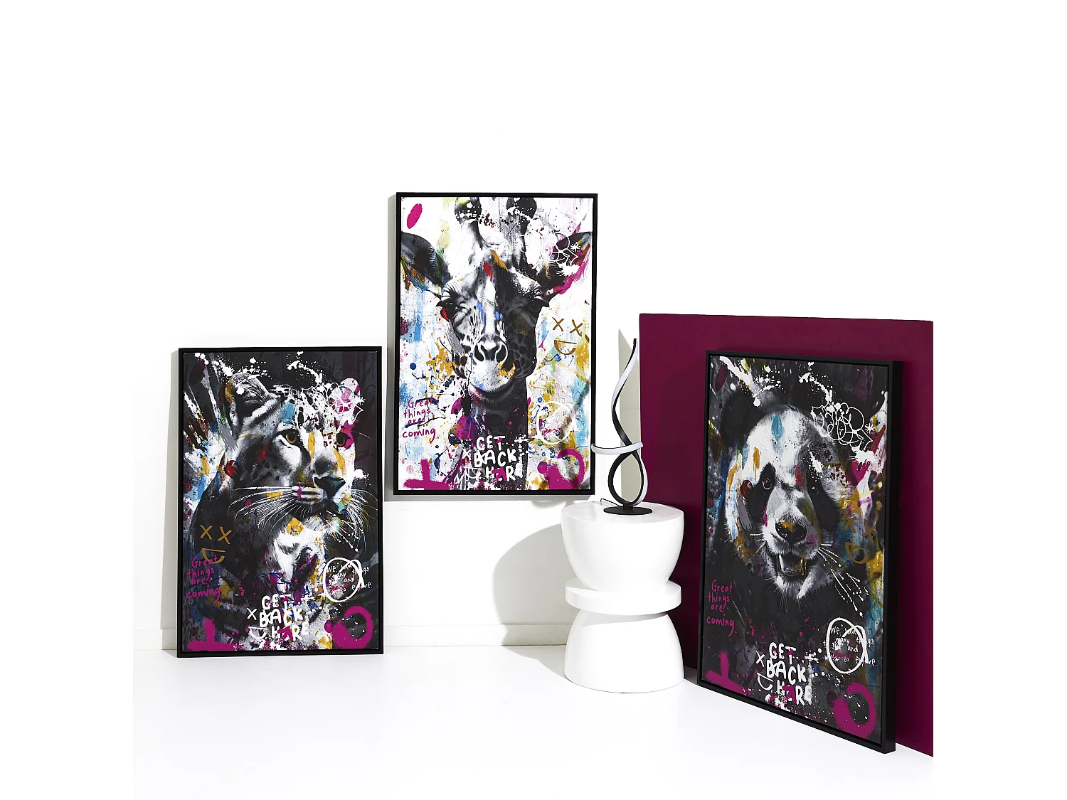 Tableau Panda Colore 60x90cm Multicolore