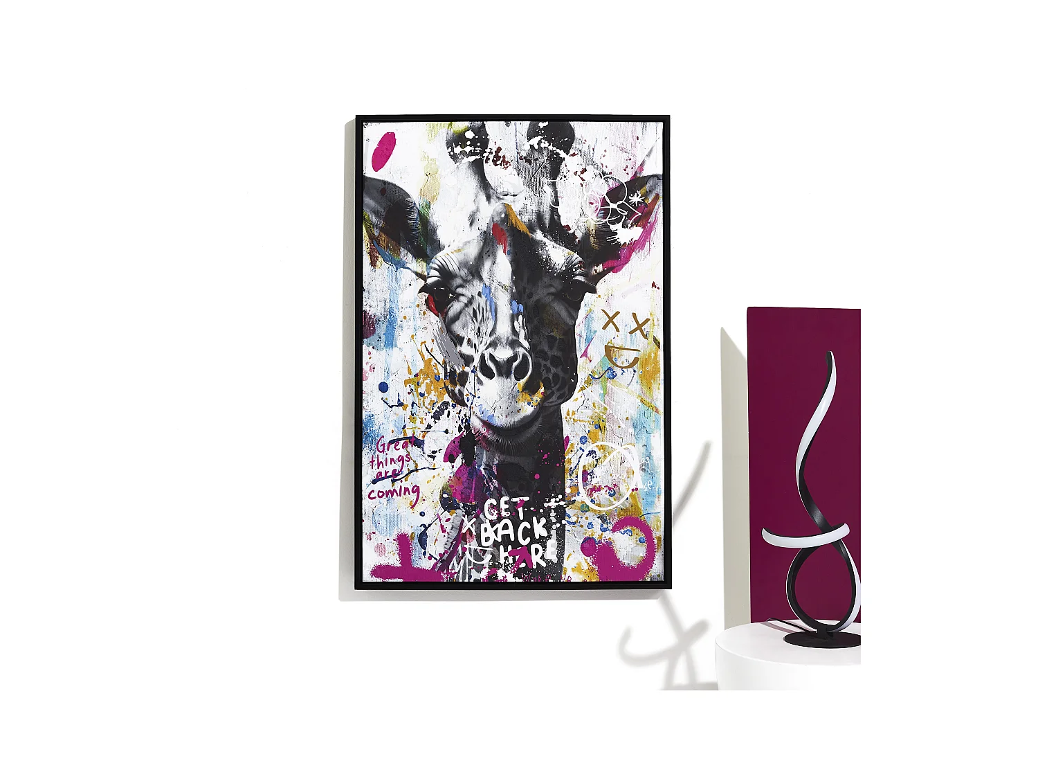 Tableau Girafe Colore 60x90cm Multicolore