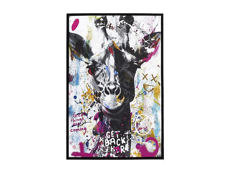 Tableau Girafe Colore 60x90cm Multicolore