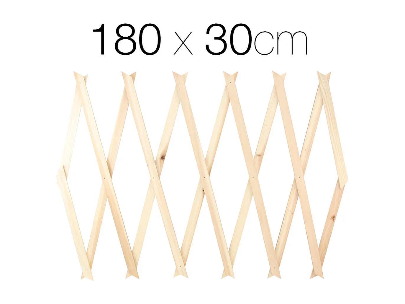 Lot de 12 clôtures treillis extensibles pour jardin, support pliable pour plantes grimpantes en bois - Longueur 180 x Largeur 30 cm