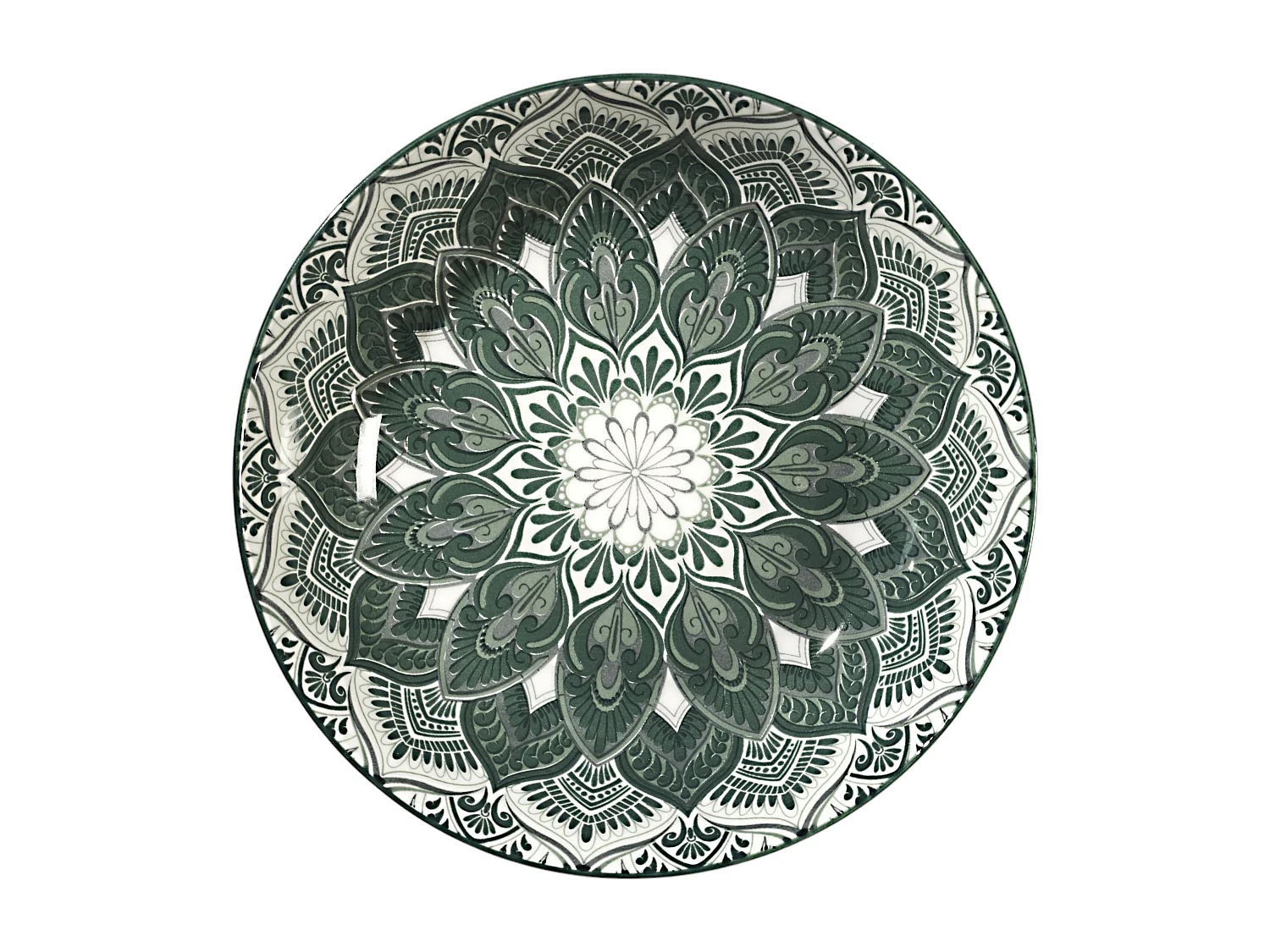 Service Vaisselle 12pcs Mandala Vert Vert