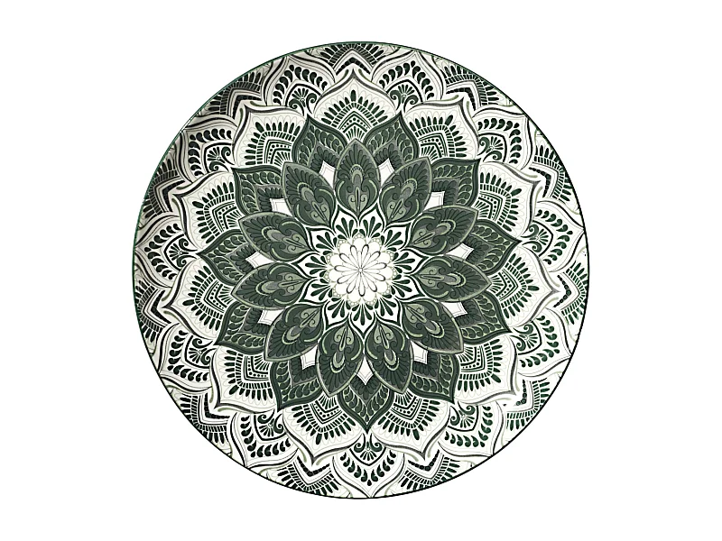 Service Vaisselle 12pcs Mandala Vert Vert