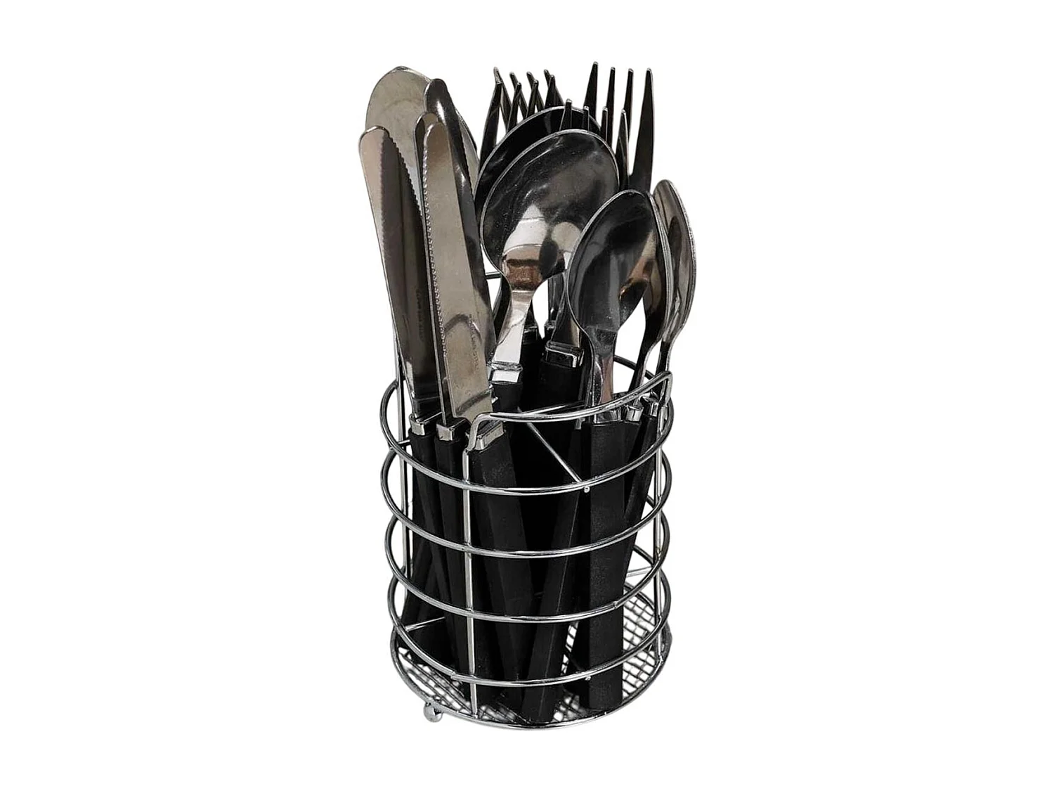 Menagere 16pcs Gris Avec Support Essentiel