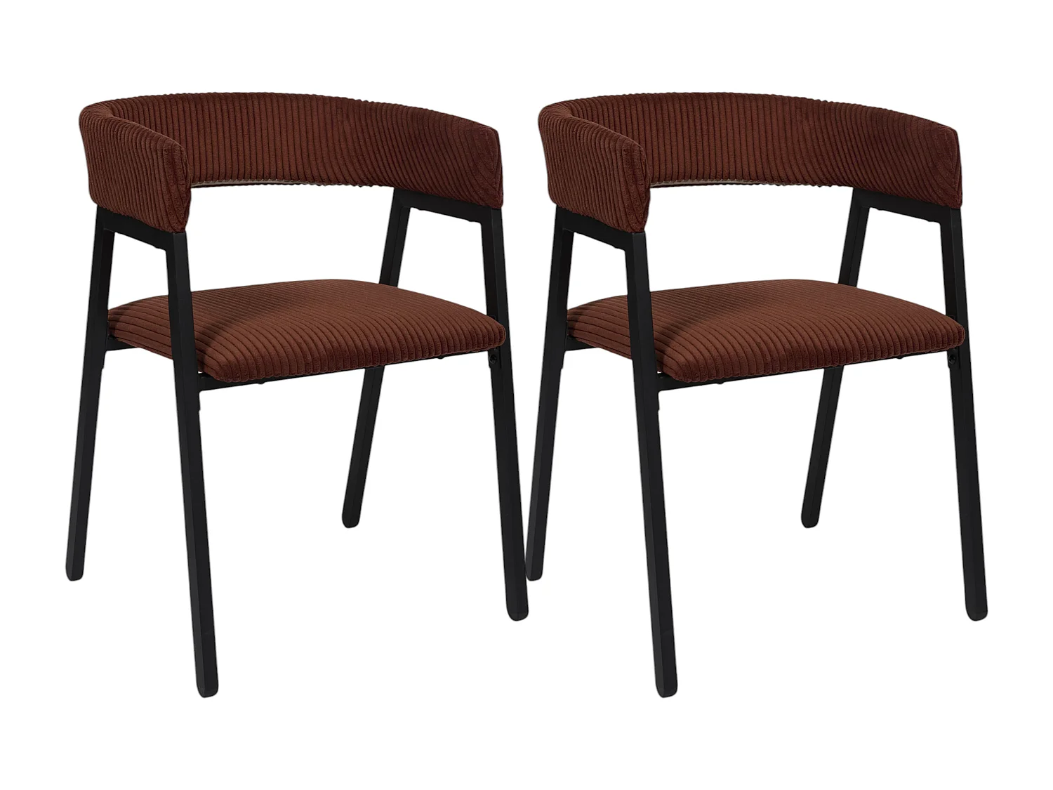 Fauteuil Design Cotele Scott Terracotta - Lot De 2 Rouge, Noir