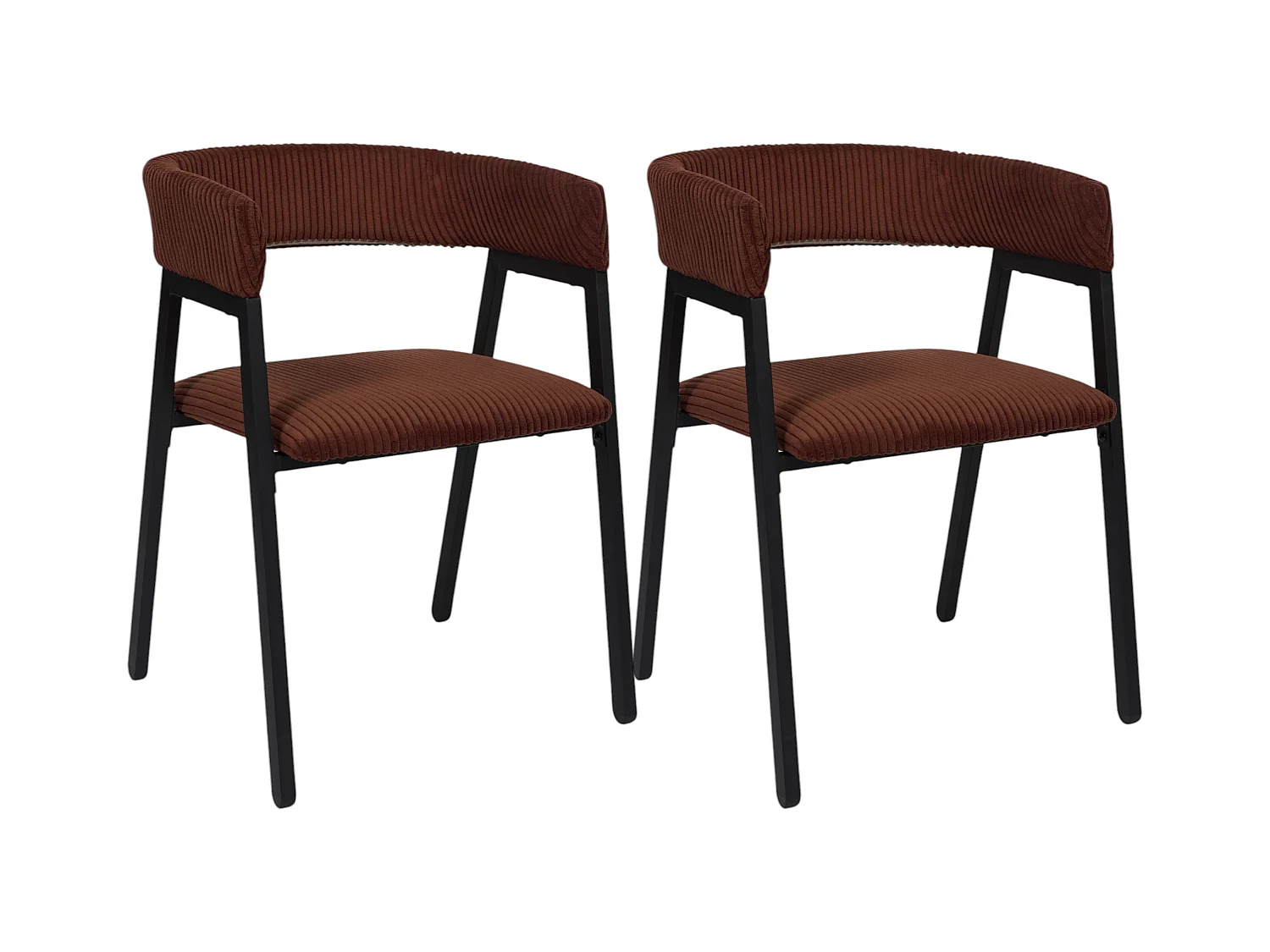 Fauteuil Design Cotele Scott Terracotta - Lot De 2 Rouge, Noir