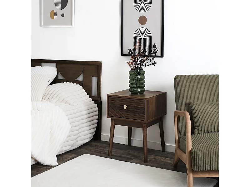 Chevet Tiffany 1 Porte Marron