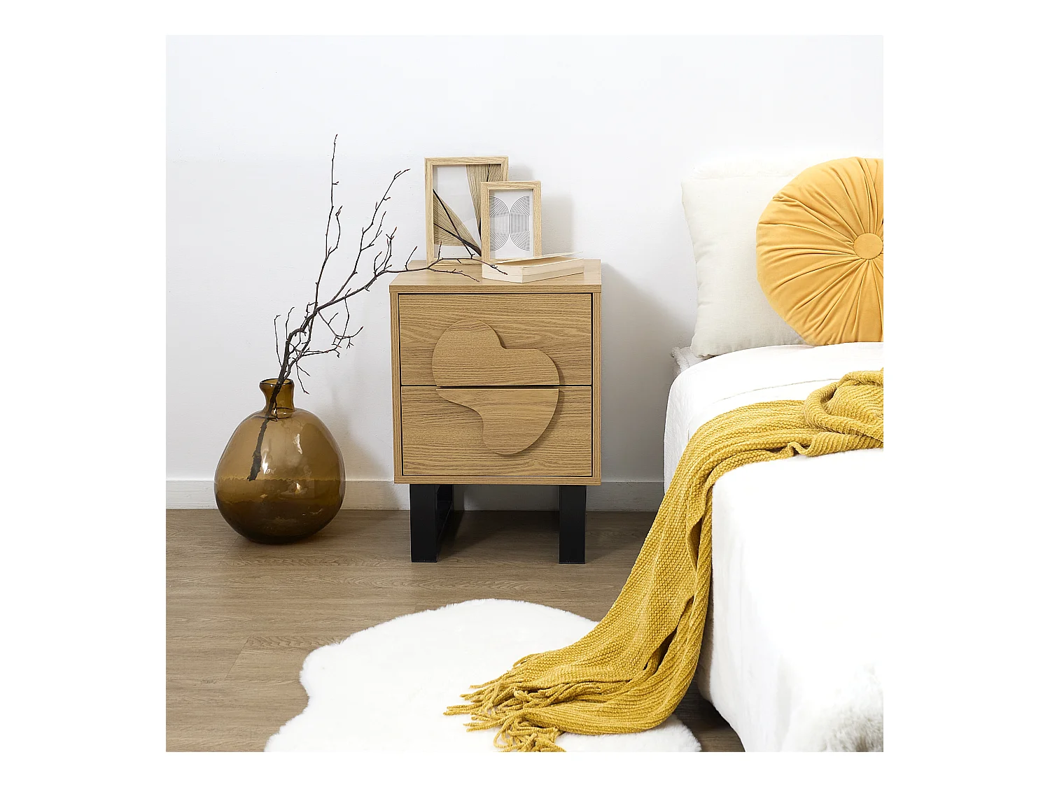 Chevet Calypso Marron, Noir