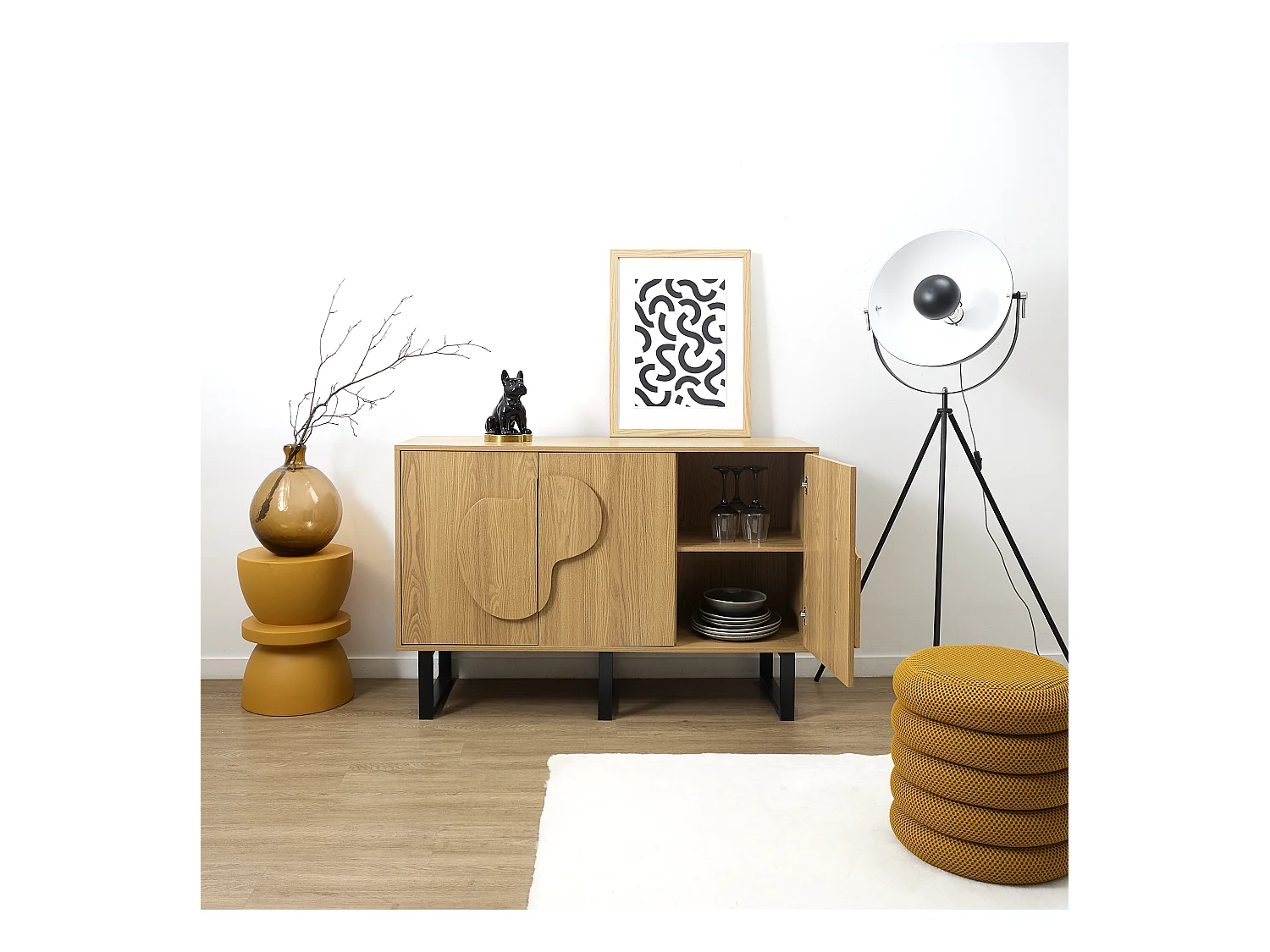 Buffet Calypso Marron, Noir