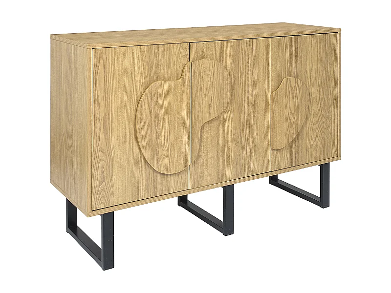 Buffet Calypso 3 Portes Marron, Noir