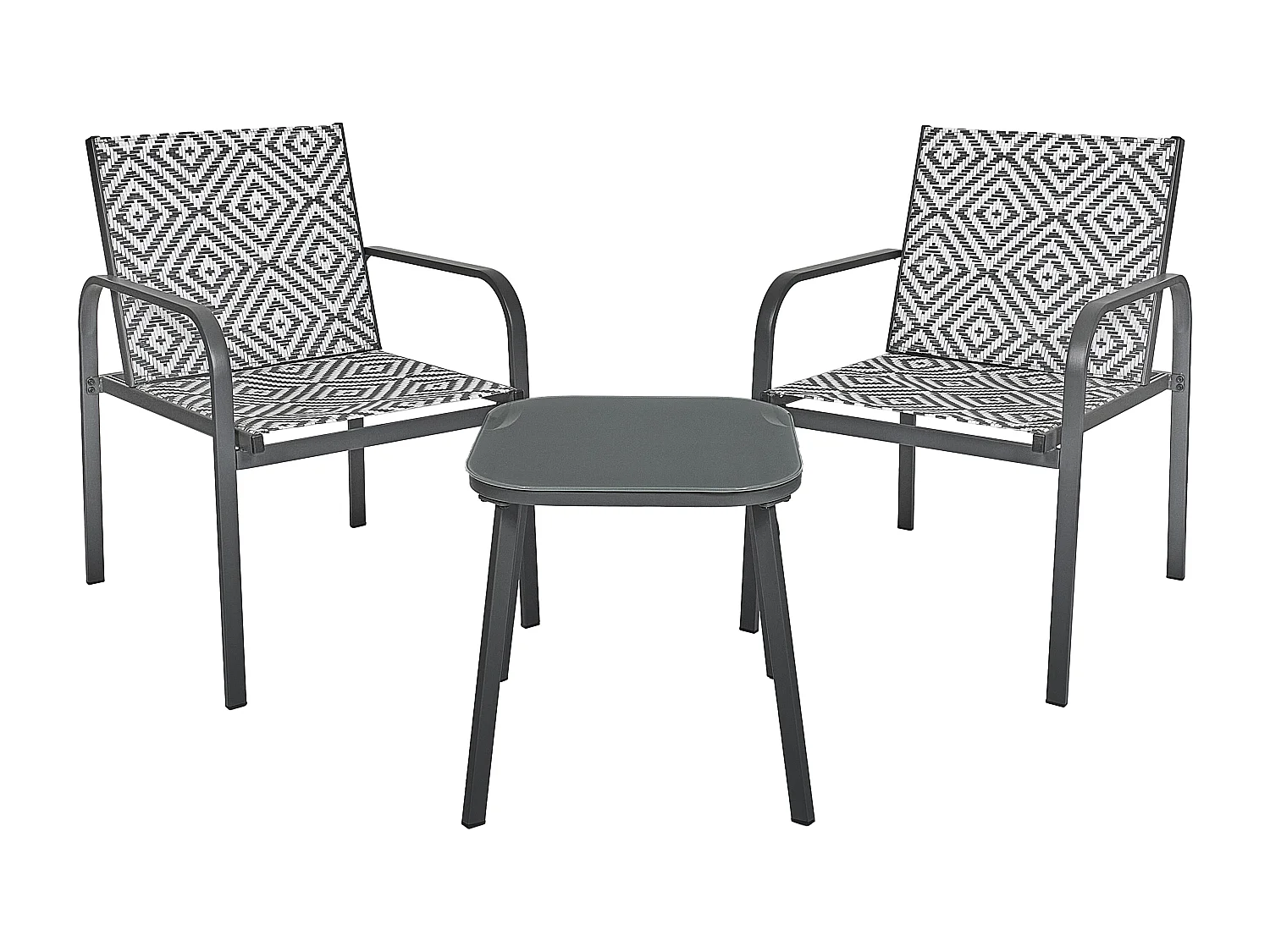 Salon De Jardin Mexico Noir Gris