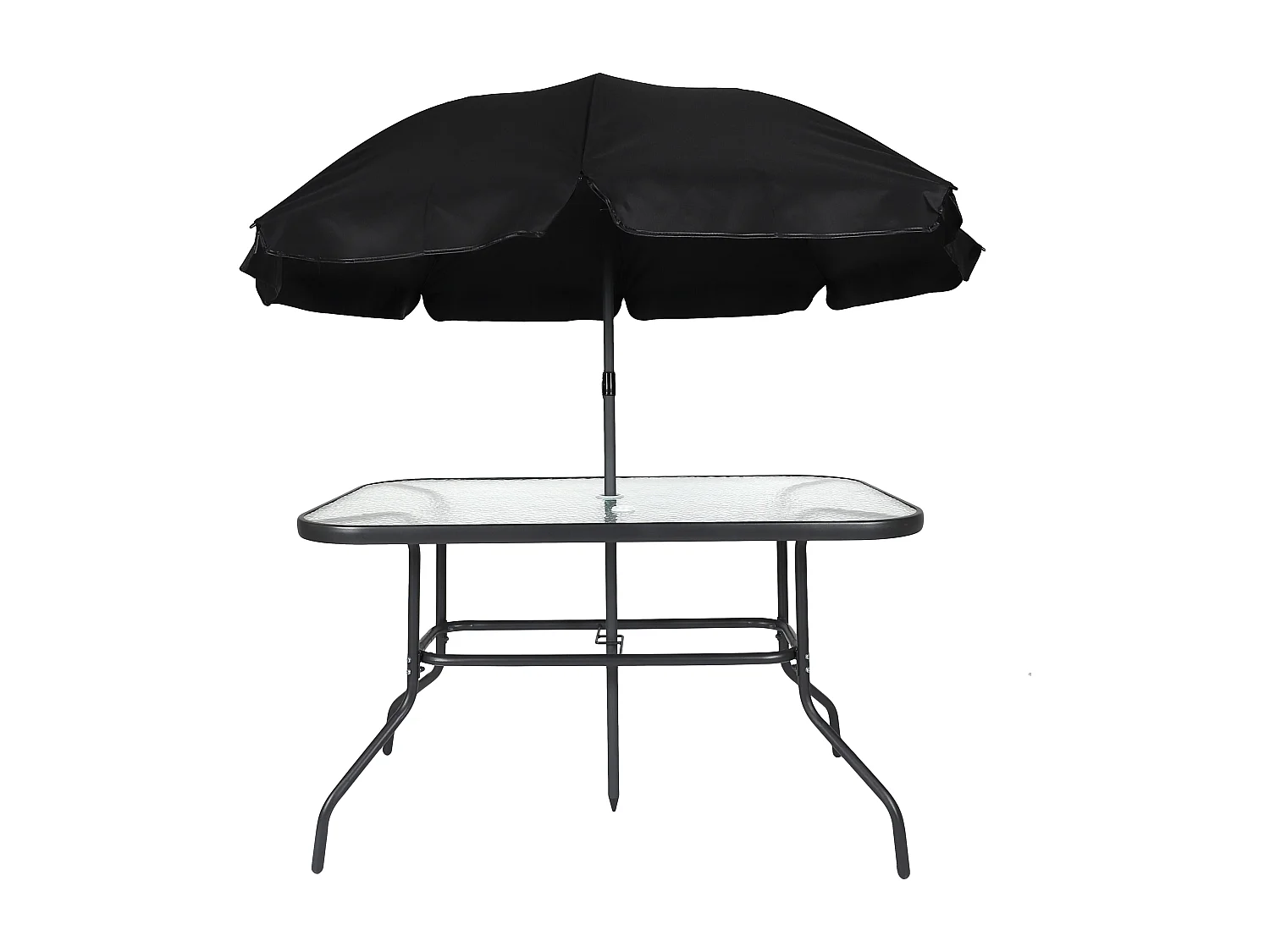 Table De Jardin 4 Chaises Parasol Noir