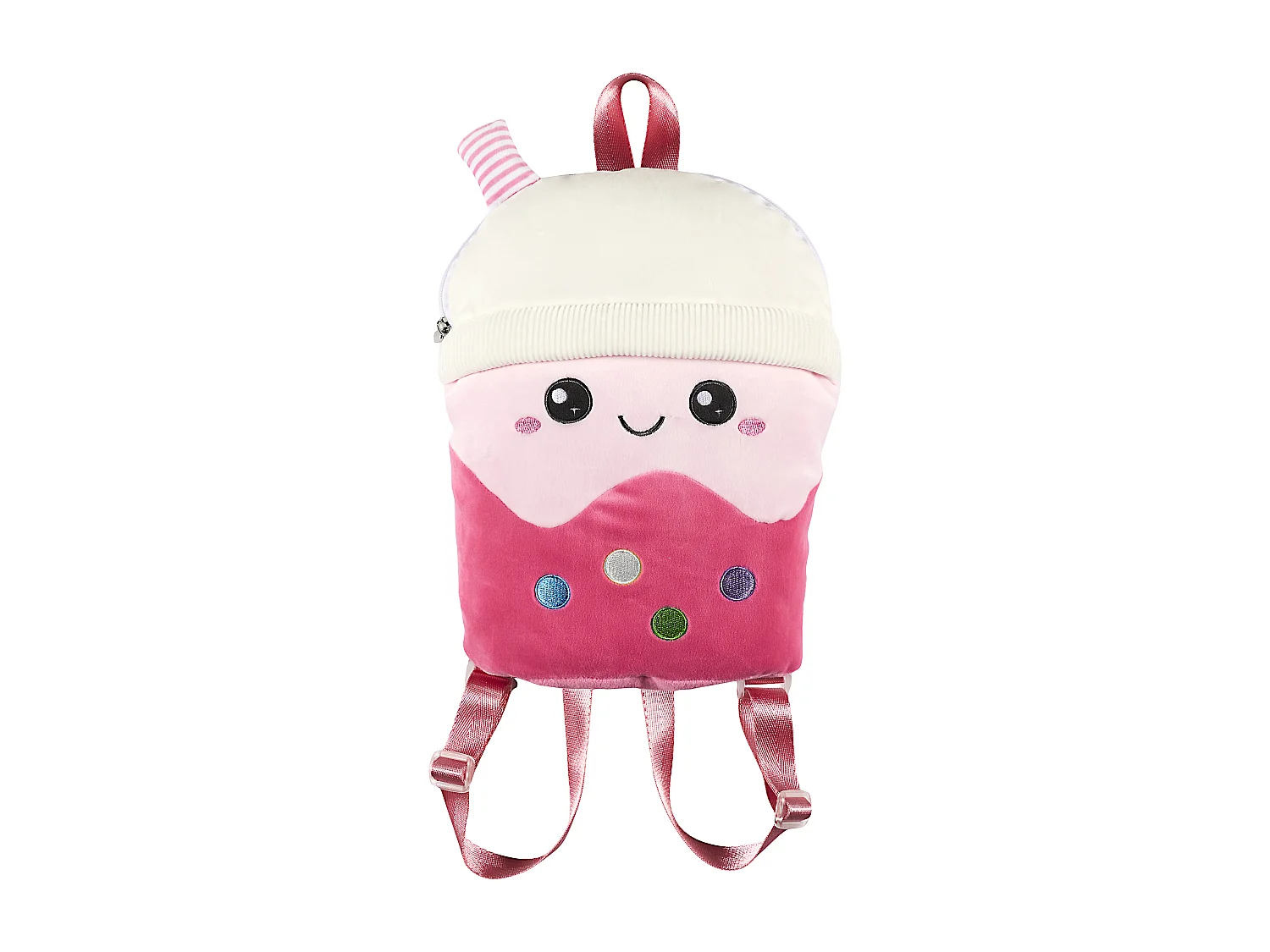 Peluche Bubble Tea Sac A Dos Rose Rose