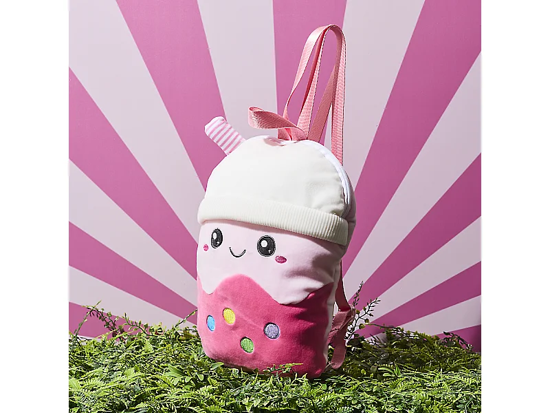 Peluche Bubble Tea Sac A Dos Rose Rose