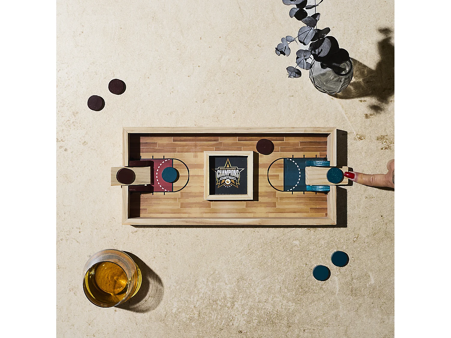 Jeu De Lancer De Jetons En Bois Marron