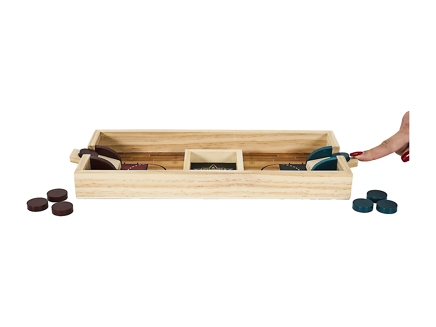 Jeu De Lancer De Jetons En Bois Marron