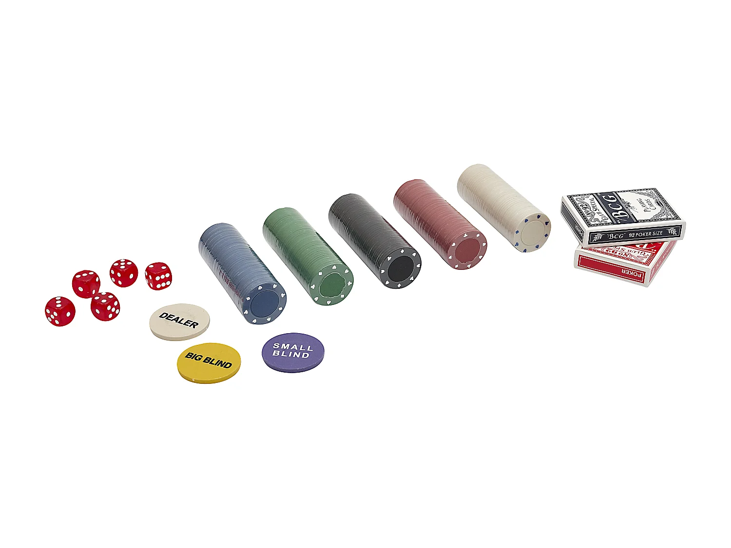 Jeu De Casino Boite De 200 Jetons Noir, Rouge, Bleu, Blanc