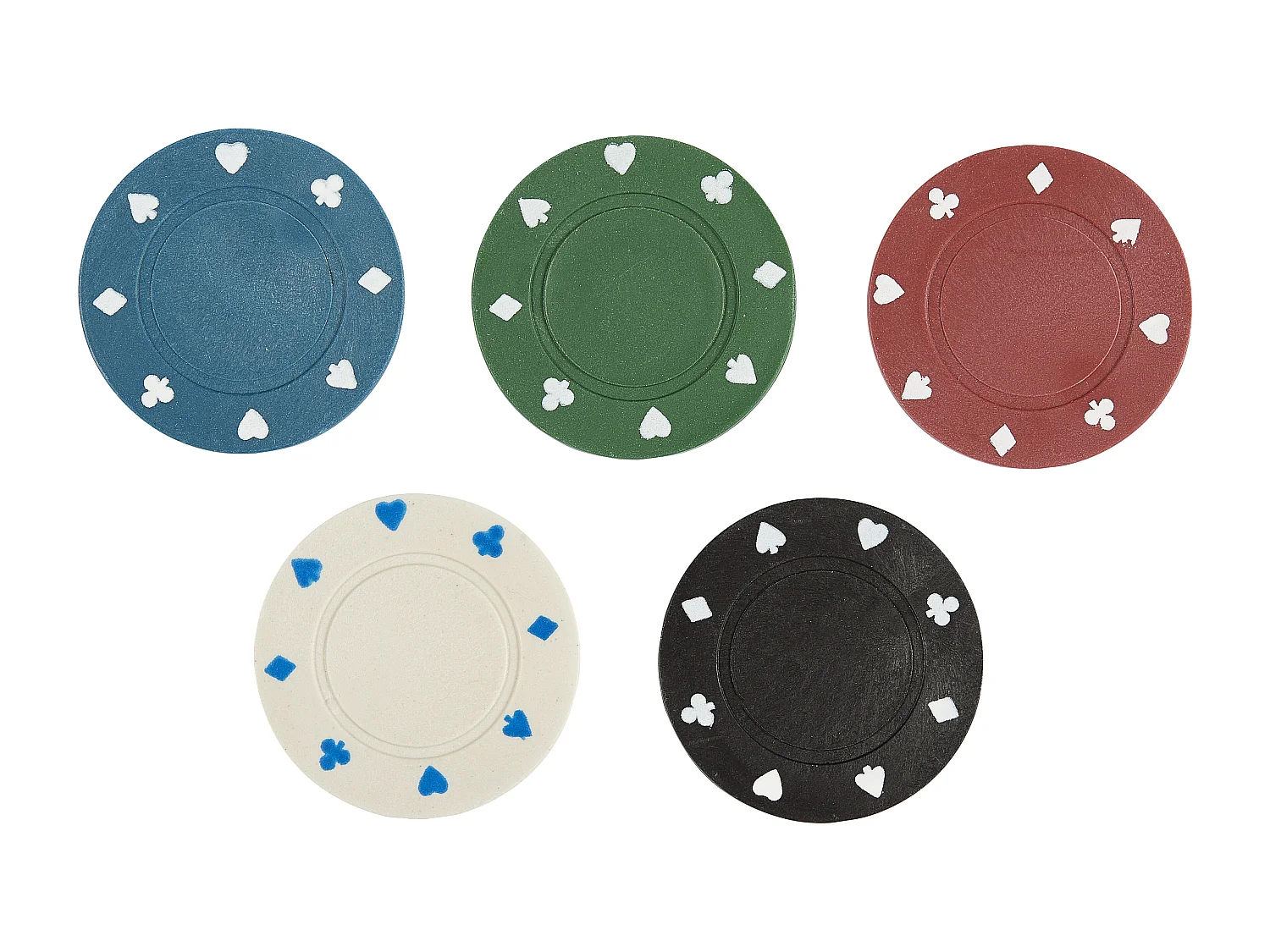 Jeu De Casino Boite De 400 Jetons Noir, Rouge, Vert, Bleu, Blanc