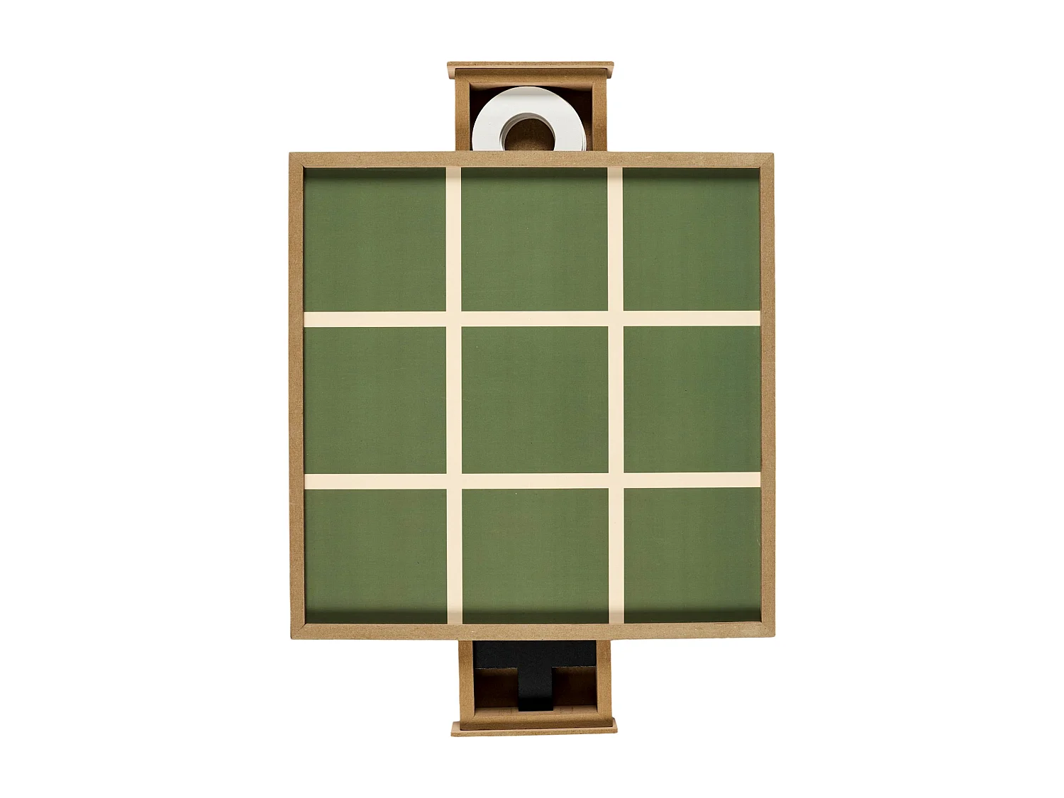 Jeu Du Tic Tac Toe En Bois Vert, Marron, Noir, Blanc