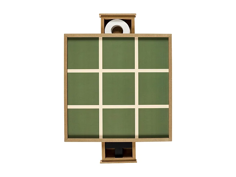 Jeu Du Tic Tac Toe En Bois Vert, Marron, Noir, Blanc