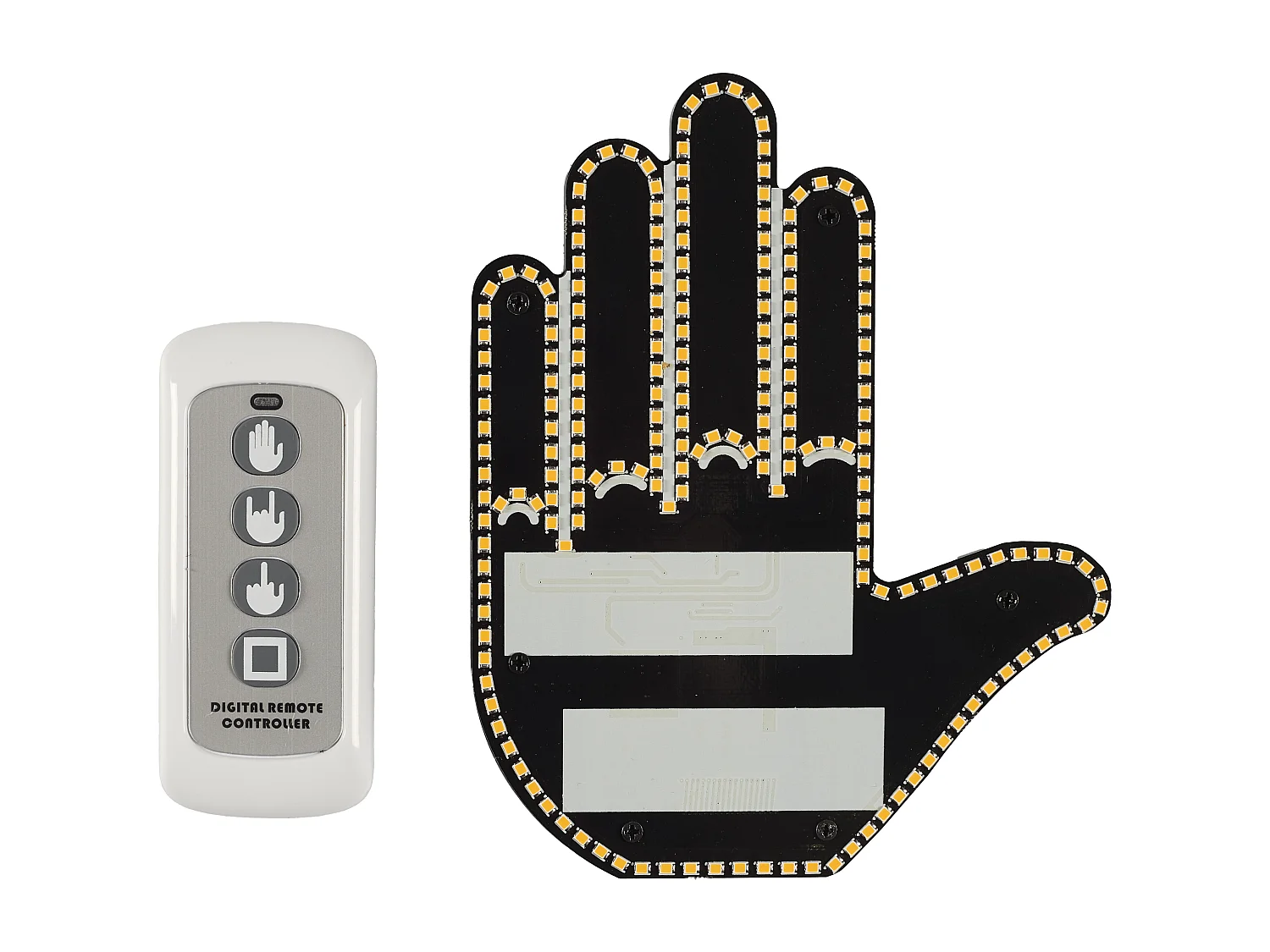 Signe Main Lumineux Telecommande 3 Affichages Noir