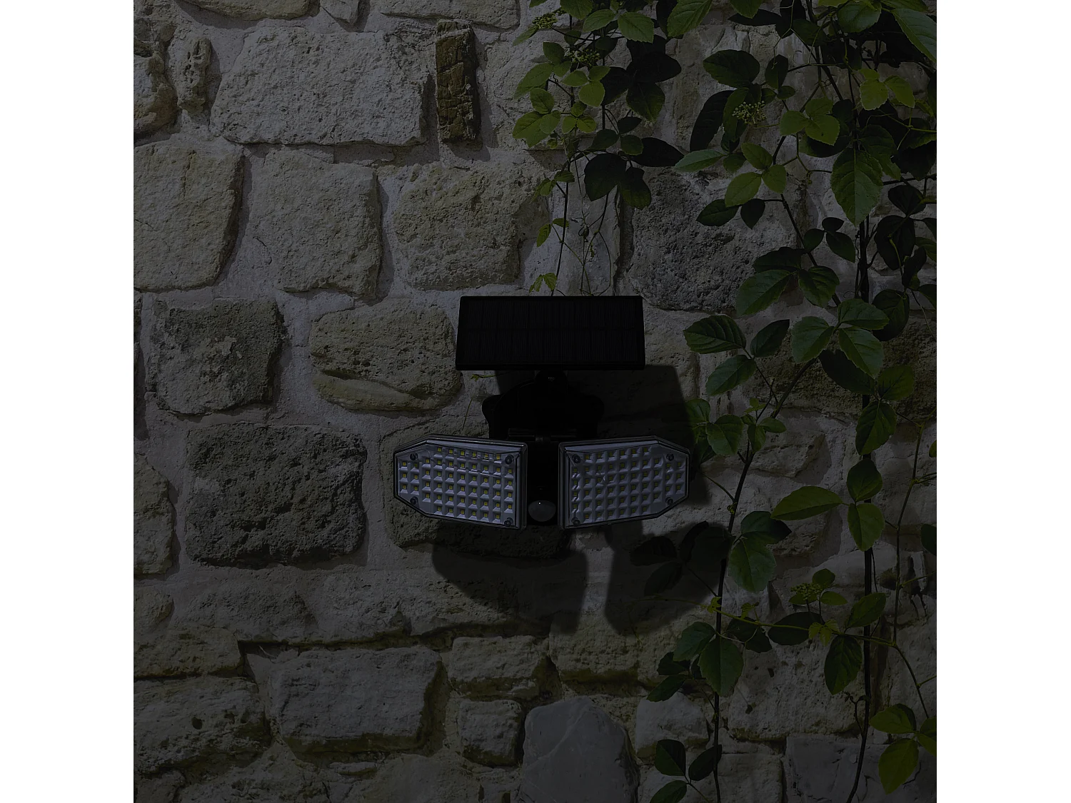 Luminaire Solaire 100leds Cob Orientable Noir