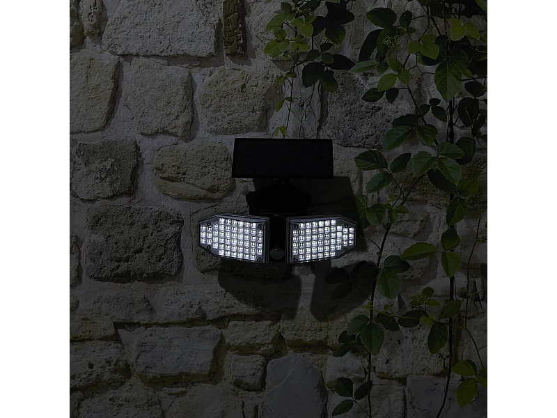 Luminaire Solaire 100leds Cob Orientable Noir