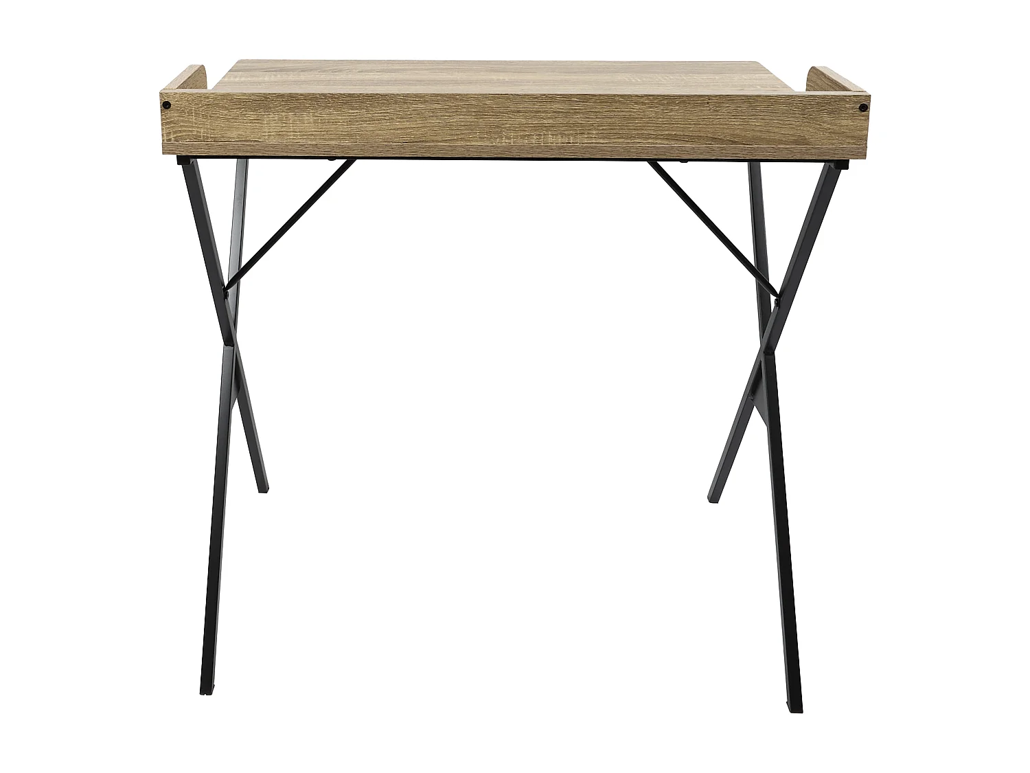 Bureau Loka Plateau Effet Bois Clair Marron, Noir