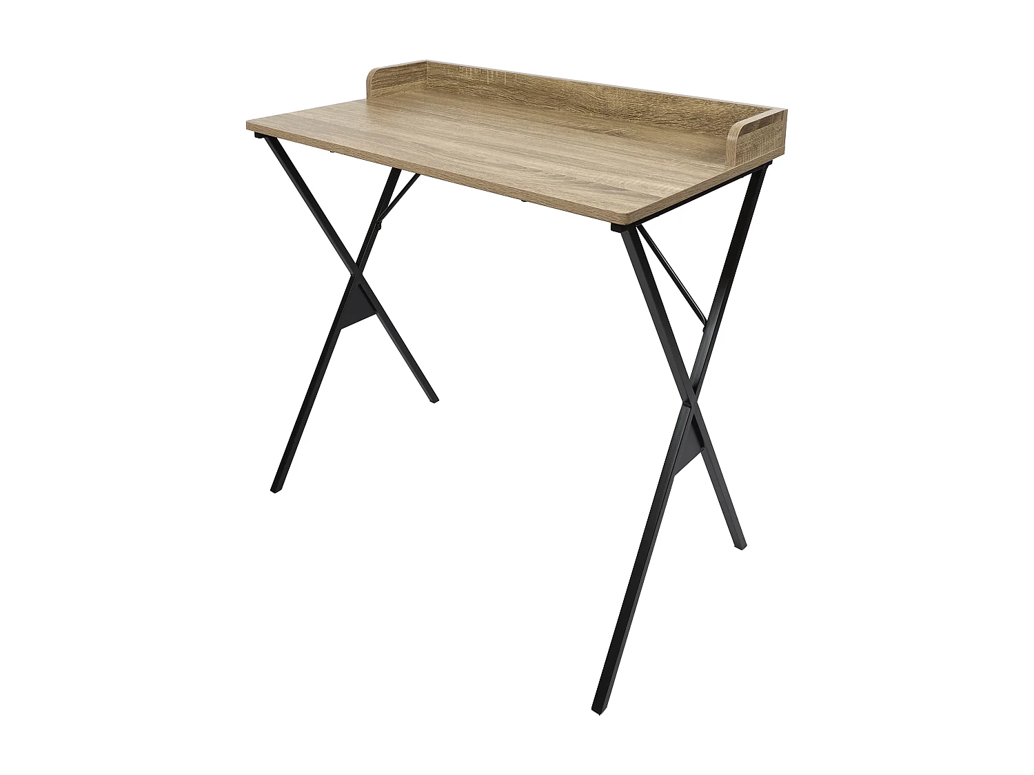 Bureau Loka Plateau Effet Bois Clair Marron, Noir