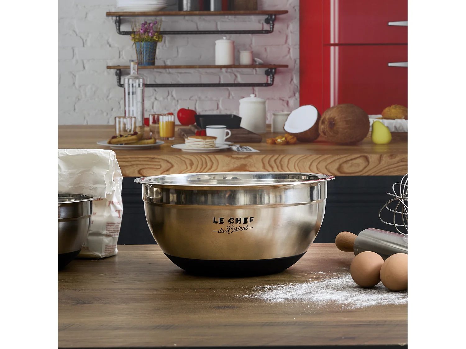 Bol Melangeur Antiderapent Bistrot D26 Gris, Noir