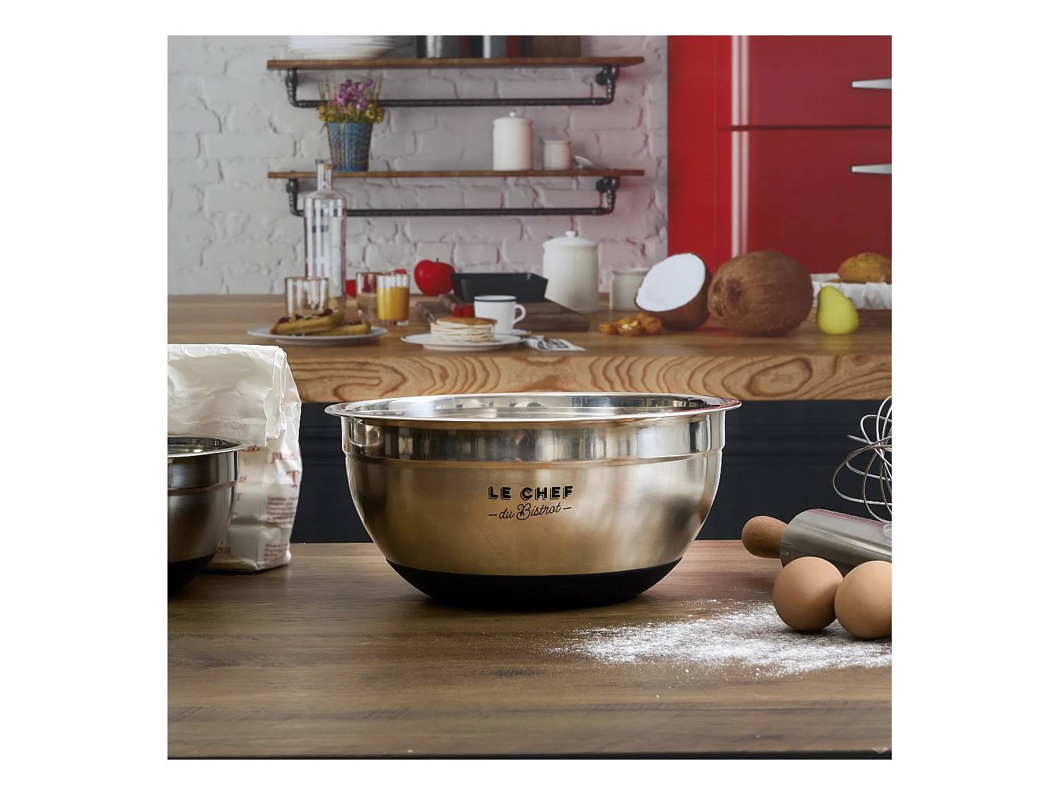 Bol Melangeur Antiderapent Bistrot D26 Gris, Noir