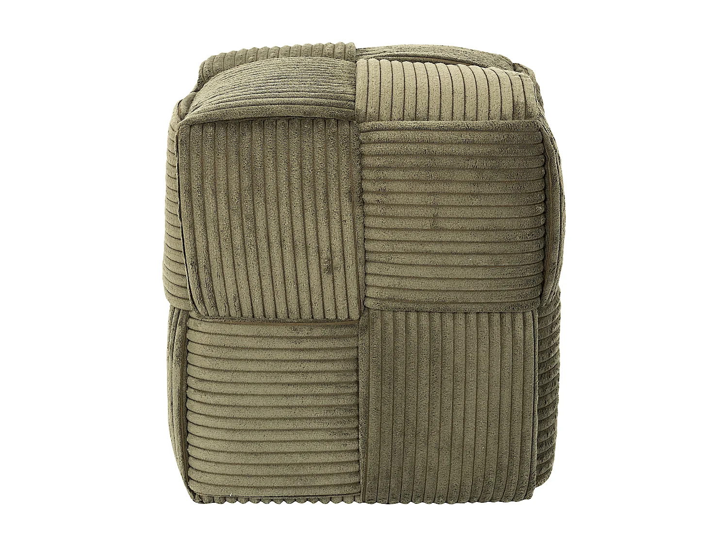 Pouf Cotele Tresse Scott Vert Vert